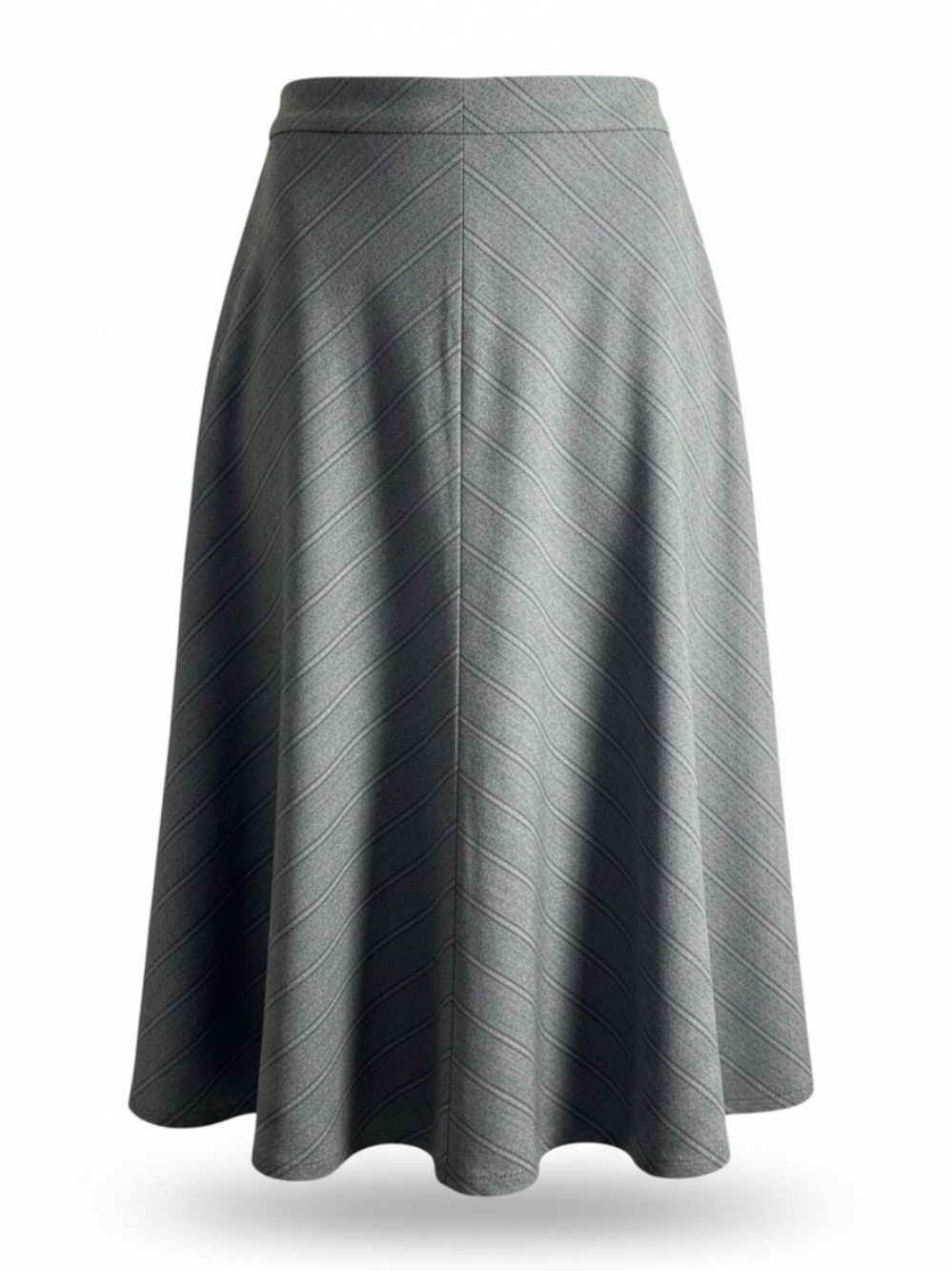 Dynamite Vintage A-line Midi Skirt in Pinstripe Charcoal